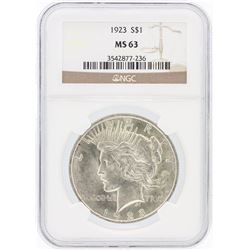 1923 NGC MS63 Peace Silver Dollar