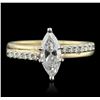 Image 2 : 14KT Yellow Gold 1.36ctw Marquise Cut Diamond Ring