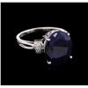 Image 1 : 8.70 Blue Sapphire and Diamond Ring - 14KT White Gold