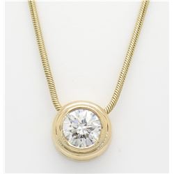 1.09ct Diamond Pendant With Chain - 14KT Yellow Gold