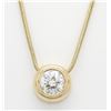 Image 1 : 1.09ct Diamond Pendant With Chain - 14KT Yellow Gold