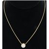 Image 2 : 1.09ct Diamond Pendant With Chain - 14KT Yellow Gold