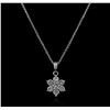 Image 1 : 14KT White Gold 0.35ctw Diamond Pendant With Chain