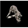 Image 1 : 18KT White Gold 2.94ctw Diamond and Ruby Panther Ring