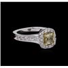 Image 1 : 1.55ctw Fancy Yellow Diamond Ring - 14KT Two-Tone Gold