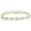 Image 3 : 2.40ctw Tanzanite and Diamond Bracelet - 14KT Yellow Gold