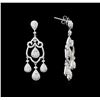 Image 2 : 2.01ctw Diamond Dangle Earrings - 14KT White Gold
