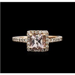 1.00ct Morganite and Diamond Ring - 14KT Rose Gold