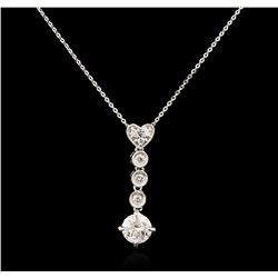 14-18KT White Gold 1.09ctw Diamond Pendant With Chain