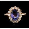 Image 2 : 14KT Rose Gold 2.68ct Tanzanite and Diamond Ring