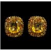 Image 1 : 24.64ctw Citrine Earrings - 18KT Yellow Gold