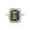 Image 2 : 14KT White Gold 6.29ct Tourmaline and Diamond Ring