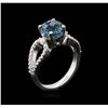 Image 3 : 2.63ct Light Blue Topaz and Diamond Ring - 14KT White Gold