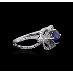 18KT White Gold 1.01ct Sapphire and Diamond Ring