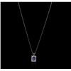 Image 2 : 14KT White Gold 2.34ct Tanzanite and Diamond Pendant With Chain