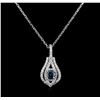 Image 2 : 0.88ctw Blue Diamond Necklace - 14KT White Gold