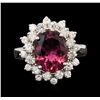 Image 2 : 14KT White Gold 2.36ct Pink Tourmaline and Diamond Ring
