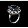 Image 3 : 14KT White Gold 20.82ct Topaz, Sapphire and Diamond Ring