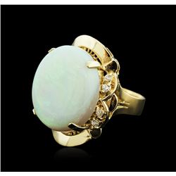 14KT Rose Gold 16.57ct Opal and Diamond Ring