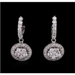 14KT White Gold 3.26ctw Diamond Earrings