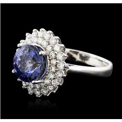 14KT White Gold 4.51ct Tanzanite and Diamond Ring