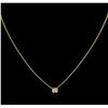 Image 2 : 14KT Yellow Gold 0.30ct Diamond Solitaire Necklace