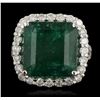 Image 2 : 14KT White Gold 8.51ct Emerald and Diamond Ring