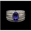 Image 2 : 2.07ct Tanzanite and Diamond Ring - 18KT White Gold