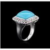Image 3 : 14KT White Gold 7.27ct Turquoise Ring