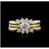 Image 2 : 14KT Yellow Gold 1.65ctw Diamond Ring and Guard