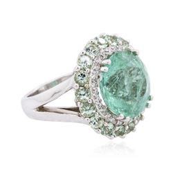 18KT White Gold 13.45ctw Tourmaline and Diamond Ring