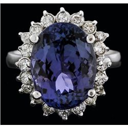 14KT White Gold 8.44ct Tanzanite and Diamond Ring