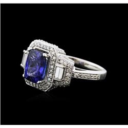 14KT White Gold 2.24ct Tanzanite and Diamond Ring