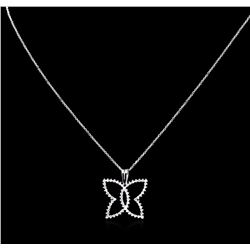 0.60ctw Diamond Pendant With Chain - 14KT White Gold