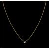 Image 2 : 14KT Yellow Gold 0.09ct Diamond Solitaire Necklace