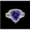 Image 2 : 4.63ct Tanzanite and Diamond Ring - 14KT White Gold