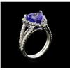 Image 3 : 4.63ct Tanzanite and Diamond Ring - 14KT White Gold