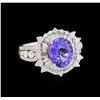 Image 1 : 14KT Two-Tone Gold 3.15ct Tanzanite and Diamond Ring