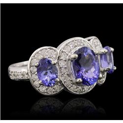 14KT White Gold 2.75ctw Tanzanite and Diamond Ring