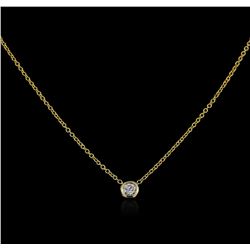 14KT Yellow Gold 0.09ct Diamond Solitaire Necklace