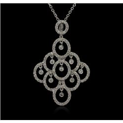 1.24ctw Diamond Pendant With Chain - 14KT White Gold