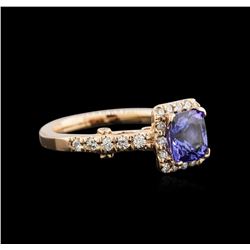 1.52ct Tanzanite and Diamond Ring - 14KT Rose Gold