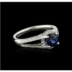 18KT White Gold 0.98ct Sapphire and Diamond Ring