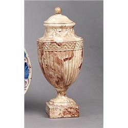 A faience URN and COVER, probably Sweden, around, A faience URN and COVER, probably Sweden, aro...