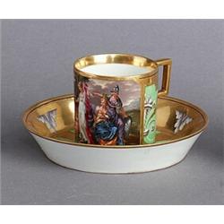 A CUP and SAUCER, Vienna 1802, bottom of cup with, A CUP and SAUCER, Vienna 1802, bottom of cup...