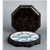 Image 1 : A DAOGUANG LAQUER AND PORCELAIN CABARET,, A DAOGUANG LAQUER AND PORCELAIN CABARET, octogonal la...