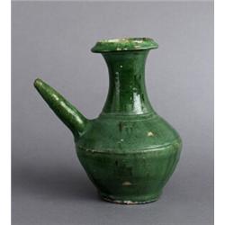 A GREENGLAZED MING KENDI, earthenware, height, A GREENGLAZED MING KENDI, earthenware, height 16...