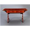 Image 1 : A birch and elmwood DROP-LEAF TABLE, gilt, A birch and elmwood DROP-LEAF TABLE, gilt escutcheon...