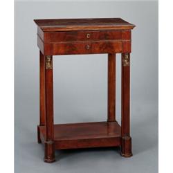 An empire brass mounted mahogany SEWING TABLE,, An empire brass mounted mahogany SEWING TABLE,...