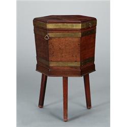 A brass mounted mahogany WINE COOLER, around, A brass mounted mahogany WINE COOLER, around 1800...